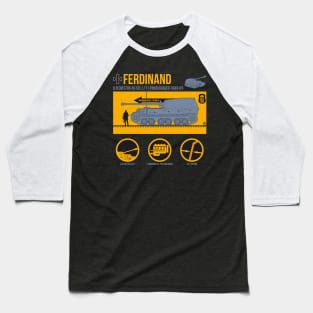 Infographic German tank destroyer Ferdinand Baseball T-Shirt